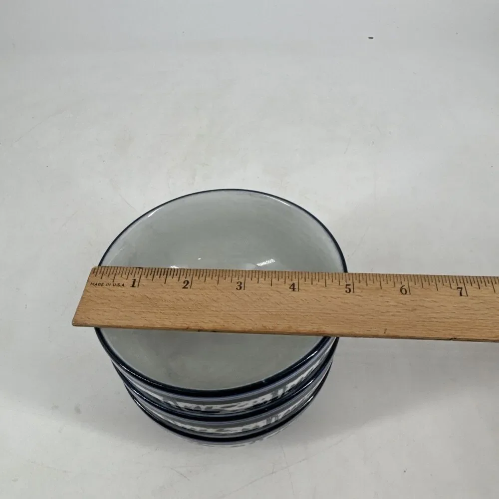 Dansk Ceylon Cereal Bowls 5 1/8” Set of 3 Blue White KW/NR Japan Vintage
